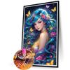 Butterfly Girl Full DIY 5D Round Drill Gem Art Diamond Painting Kits for Adults Home Decor Art Diamond Painting 15.75x23.62in