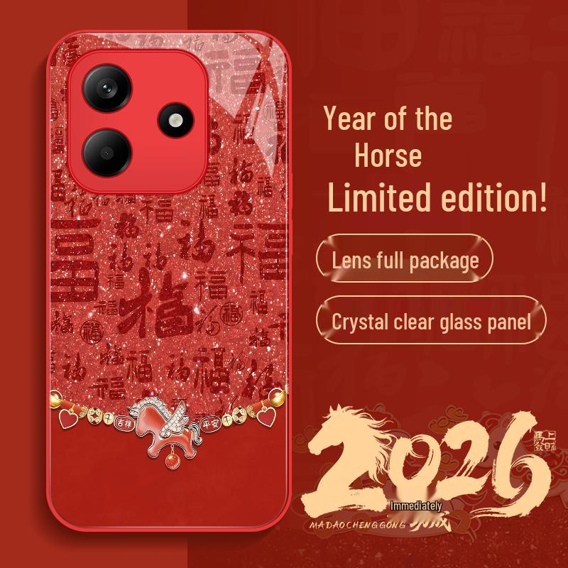 

Redmi Note 14 Chinese Red Lucky Horse Phone Case