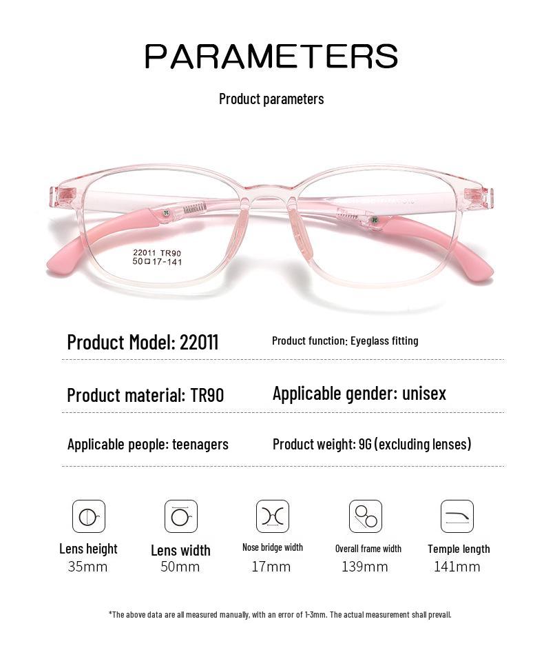 Spot TR90 Rutschfeste Korrektionsbrillenfassungen für kurzsichtige Teenager-Jungen und -Mädchen - Sportlicher Stil
