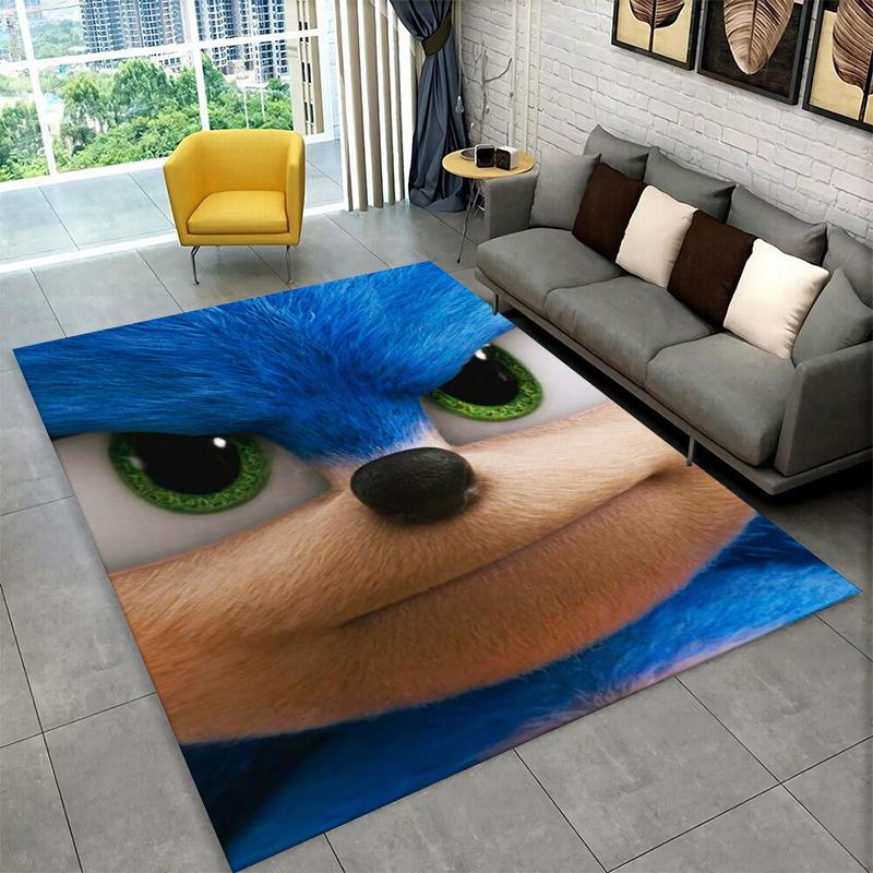 Classic S-Sonic Cartoon Game Carpet Rug for Playroom Bedroom Living Room Sofa Home Decor,kid Area Rug Non-slip Floor Mat Gift