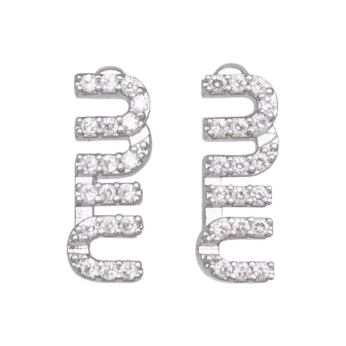 

Аксесуари miumiu 5IO059 2DNC Light Grey x Crystal Logo Metal Earrings [Miu Miu] (Сережки) Жіночий [бренд] [товар]