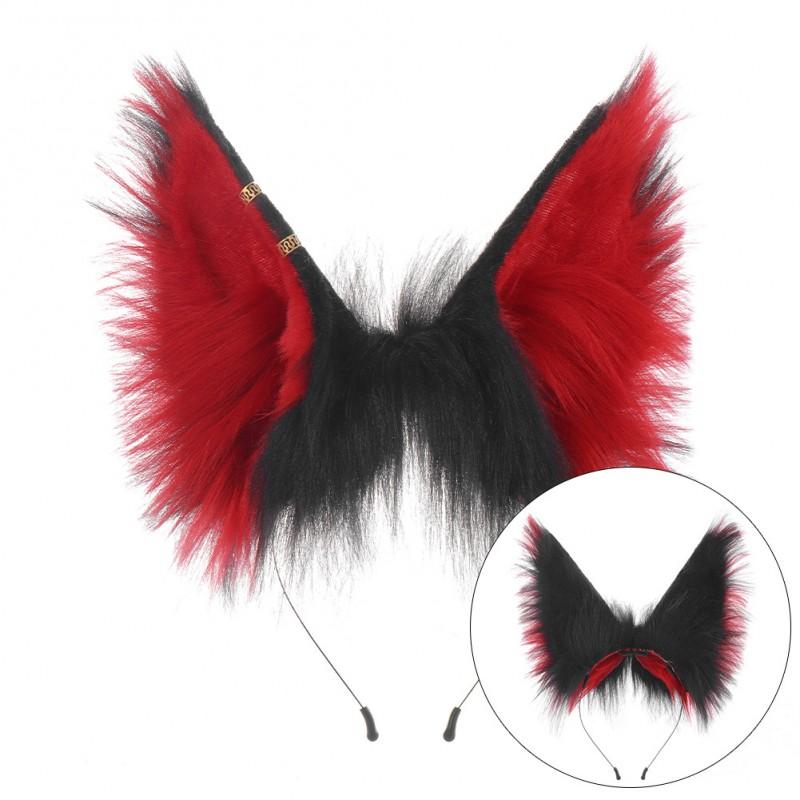 Handmade Plush Fox Ear Headband Lolita Cosplay Anime Convention Costume Accessory