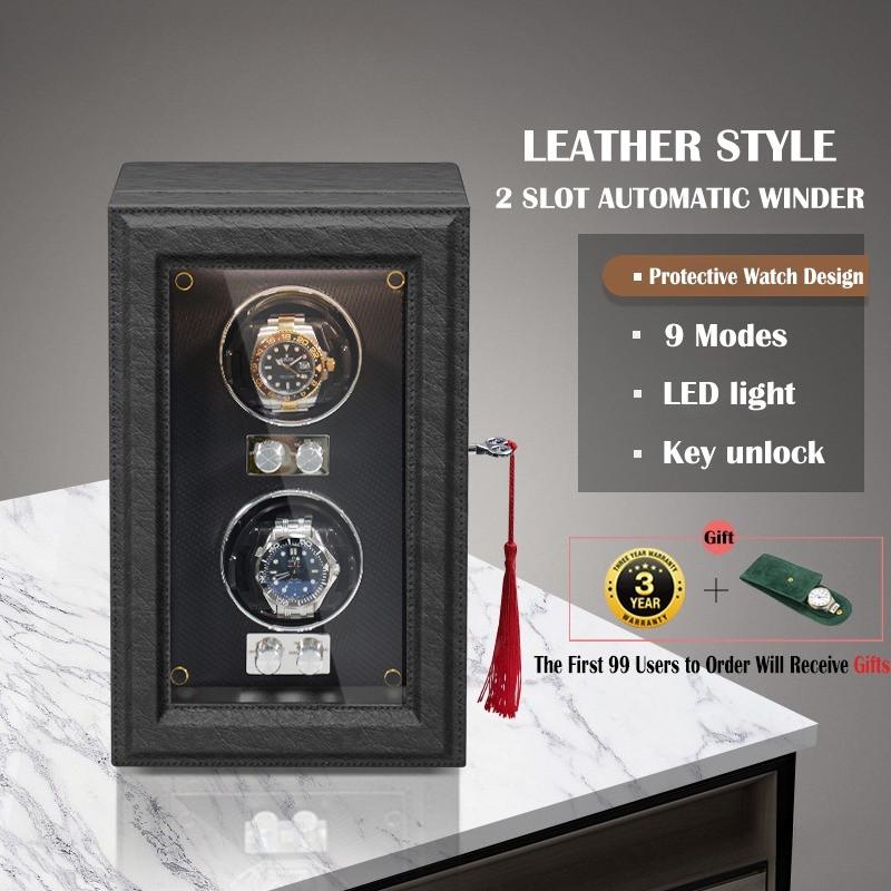 High-End 1/2/4/6 Automatic Watches Box With Mute Motor Watch Cabinet Clock Storage Box Slot Luxury Wood Watch Winder