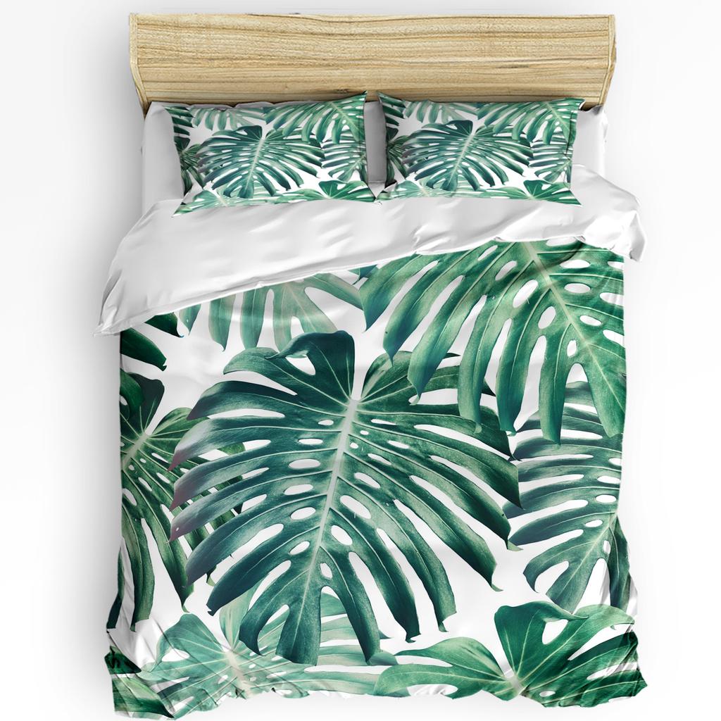 Comforter Plant Green Rattan Leaves Printed Comfort Pillow Case Home Textile Boy Kid Teen Girl 3Pcs Bedding Set