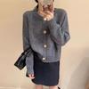 Loose and Thin Soft Waxy Knitted Cardigan Women's Autumn and Winter New Single-breasted Solid Color Simple Top Coat