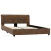 Brown Faux Suede Bed Frame 120 * 200 Cm