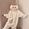 Grappige Draagbare Grote Mond Onesie Pyjama voor Kinderen, Volwassenen, Gezellige Fleece Huis Kleding, Met Capuchon Zacht Pluche Eendelig Jumpsuit