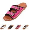 Summer Women's Soft Sole Flat Sandals Double Buckle Adjustable Strap Slip On Casual Footwear Comfortable Walking Shoes