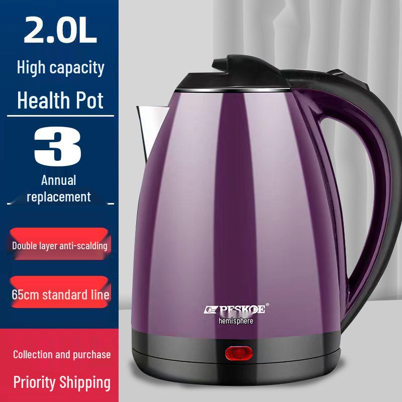 Positive Hemisphere Stainless Steel Electric Kettle, 2L Large Capacity, Auto Power-Off, Keep Warm Feature