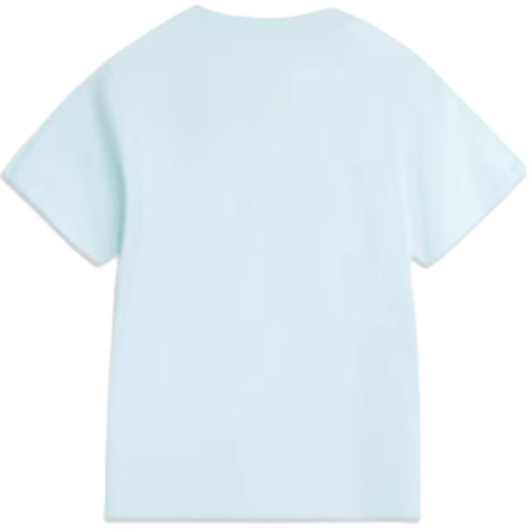 Li Ning Comfortable Versatile Solid Color Simple Short Sleeve Regular T-Shirt Women Tops Light-Sky-Blue AHSV186-5