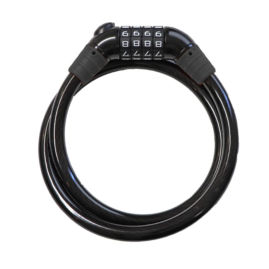 MOTO BASE Wire Lock X 70cm Anti-theft Device, MOTO-LOCK Series, LED-equipped Dial-type (smoke/black), 12mm (MBLC-DYL-01-CSBK70)