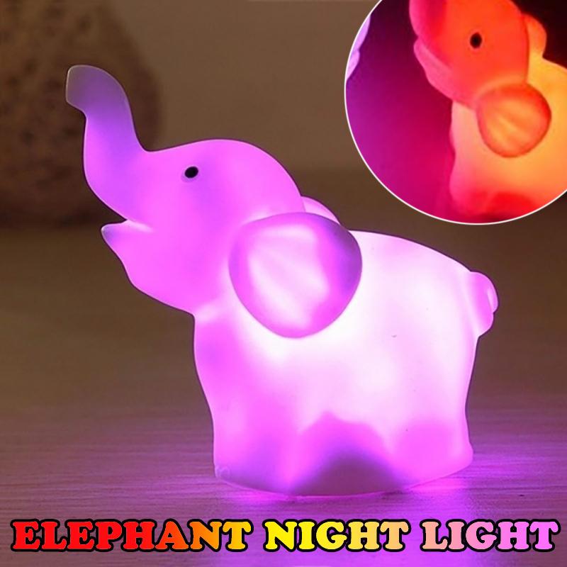 

PDTO Слон светодиодный светильник, меняющий цвет, ночник для ребенка, прикроватный декор для детской спальни