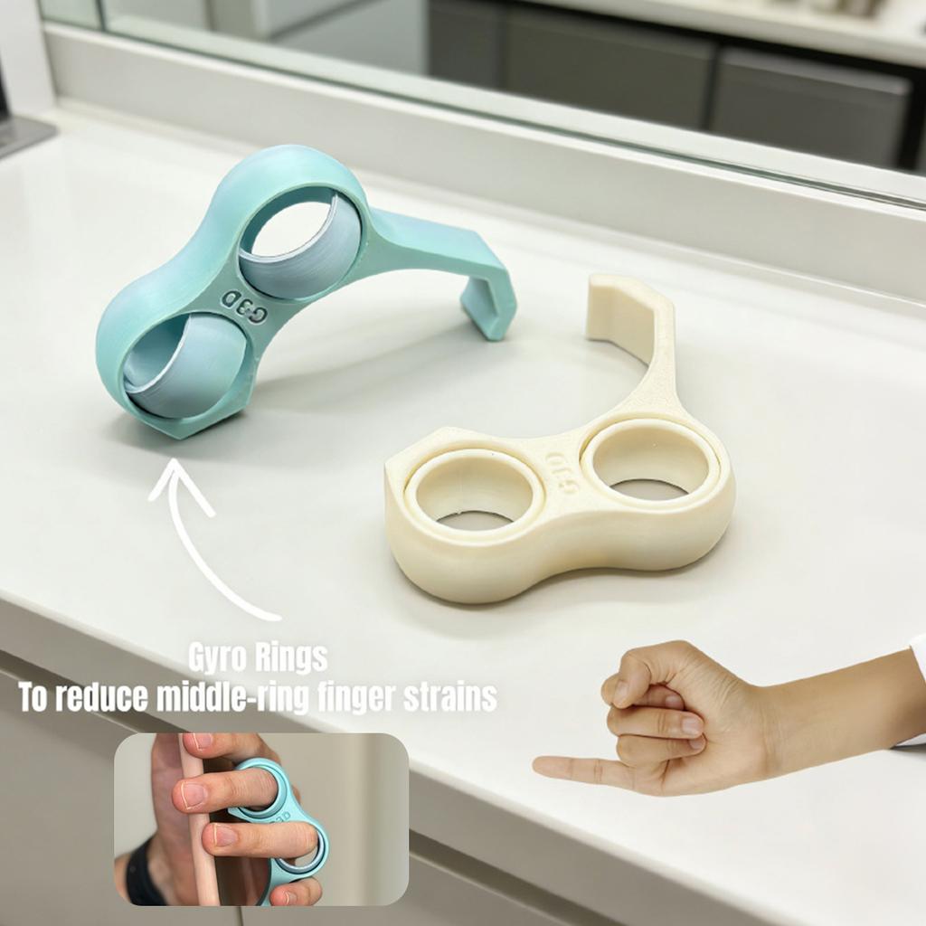 Double Finger Ring Phone Holder, Dual Loop Grip Stand, Anti-Drop Mobile Phone Bracket for iPhone Samsung Universal Smartphone