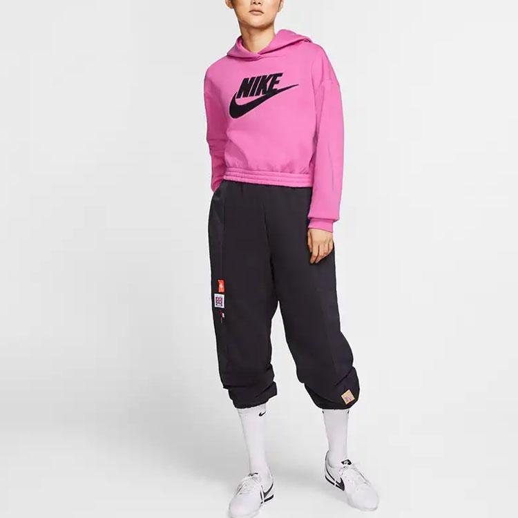 Nike Sportswear Logo Print Hoodie Women Tops Purple CJ2035-691