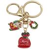 Exquisite Christmas Keychain: Santa, Reindeer, Gift Box, and Bell Ornaments Pendant