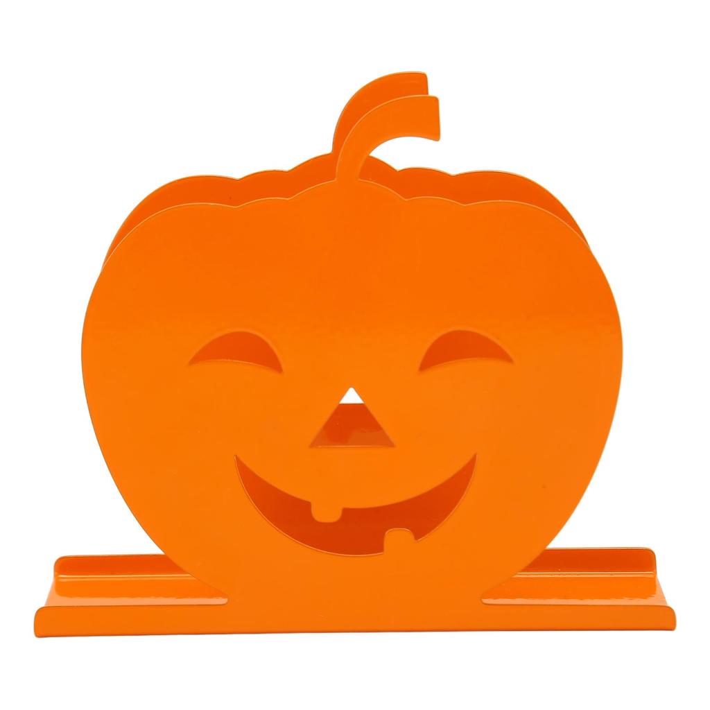 2pcs Cute Pumpkin Napkin Holder Durable Iron Paper Napkin Holder Hollow Decorative Tissue Dispenser for Hotel Restaurant