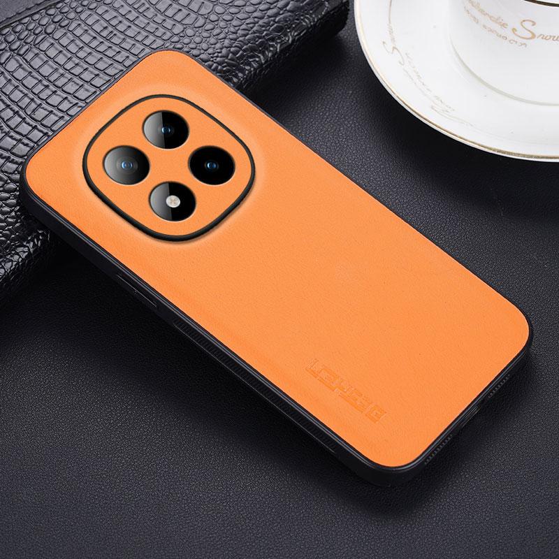 

Противоударный чехол из углеродного волокна и ПУ кожи для Redmi Note 15 15pro Plus 5g, мягкий чехол для телефона для Redmi Note 15 pro+ Redmi note 15 5g оранжевый