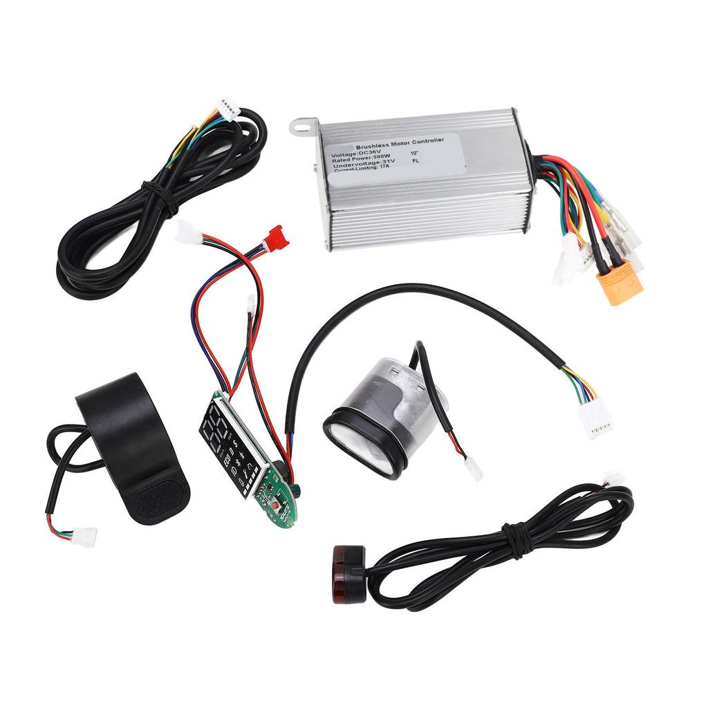 7Pcs Electric Scooter Controller Kit 500W Waterproof with Brake Circuit Board Finger Throttle 36V