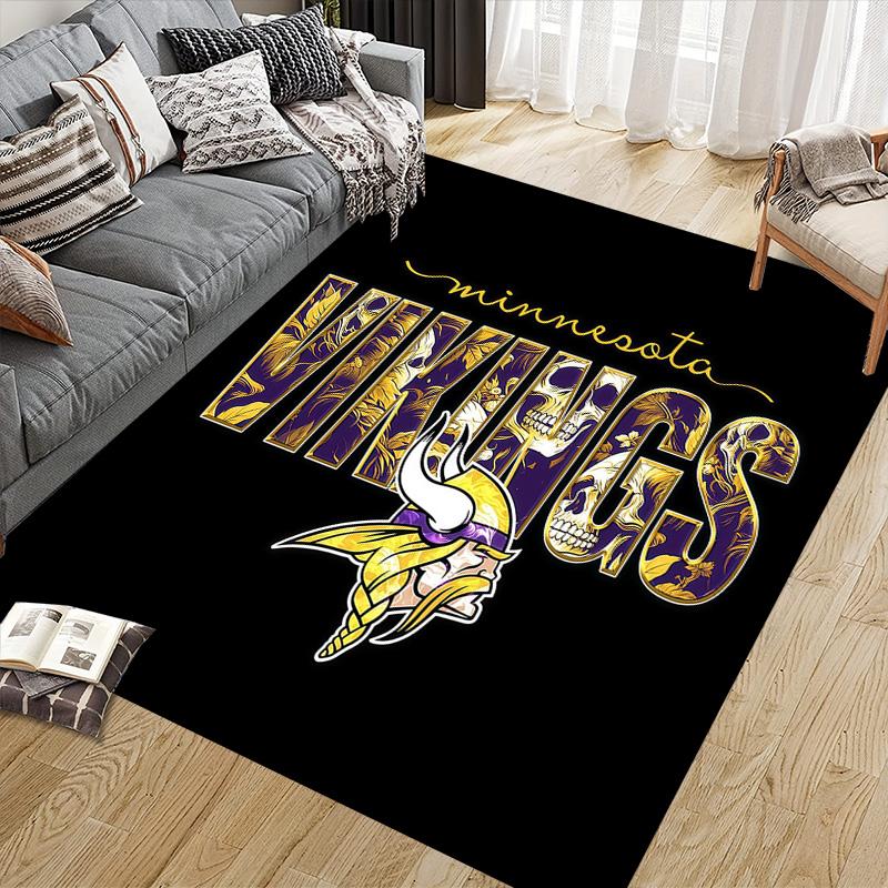 Minnesota Vikings3 Flannel Pattern Square Carpet,Area Rug,Carpet Rug for Living Room Bedroom Sofa Playroom Decor,Non-slip Floor Mat