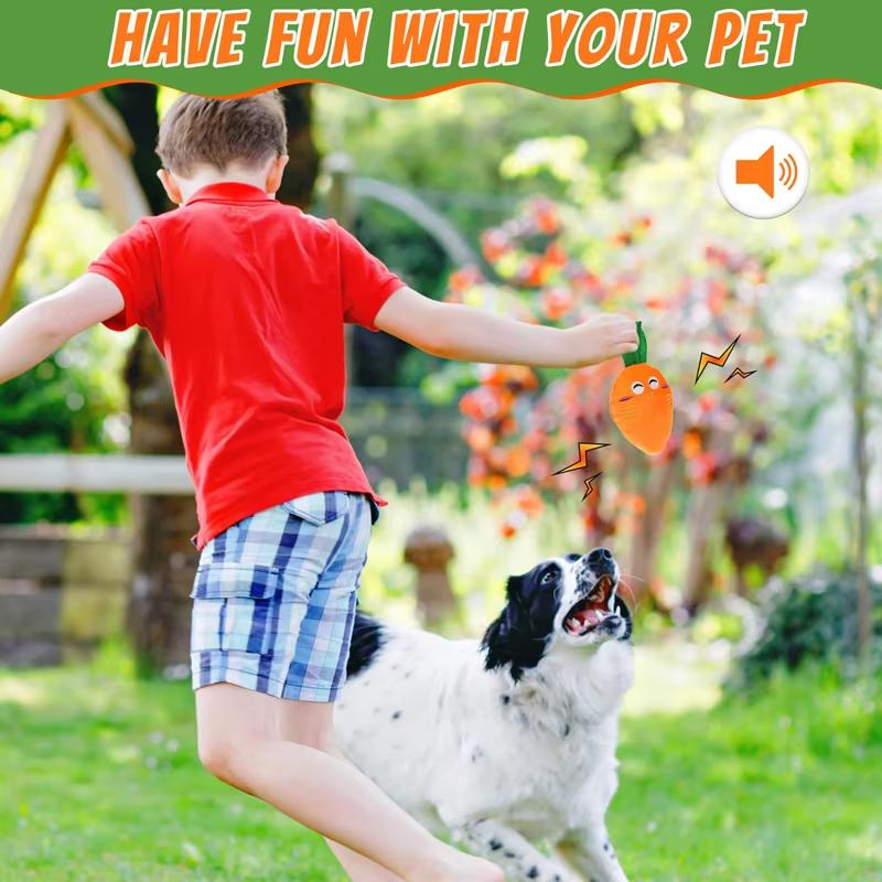 Pet Dog Chew Teeth Cleaning Pet Toys Carrot chicken leg shape Plush Toys Supplies Dog Squeaky Toys Pets Training Accessories