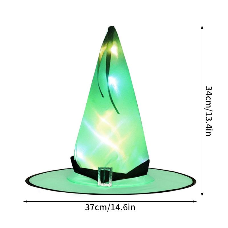 Chapéu de Bruxa LED Decoração Halloweeen Exterior Chapéu LED Bruxa Cosplay Dia dos Mortos Mexicano Festa Bola Mago Cosplay Para