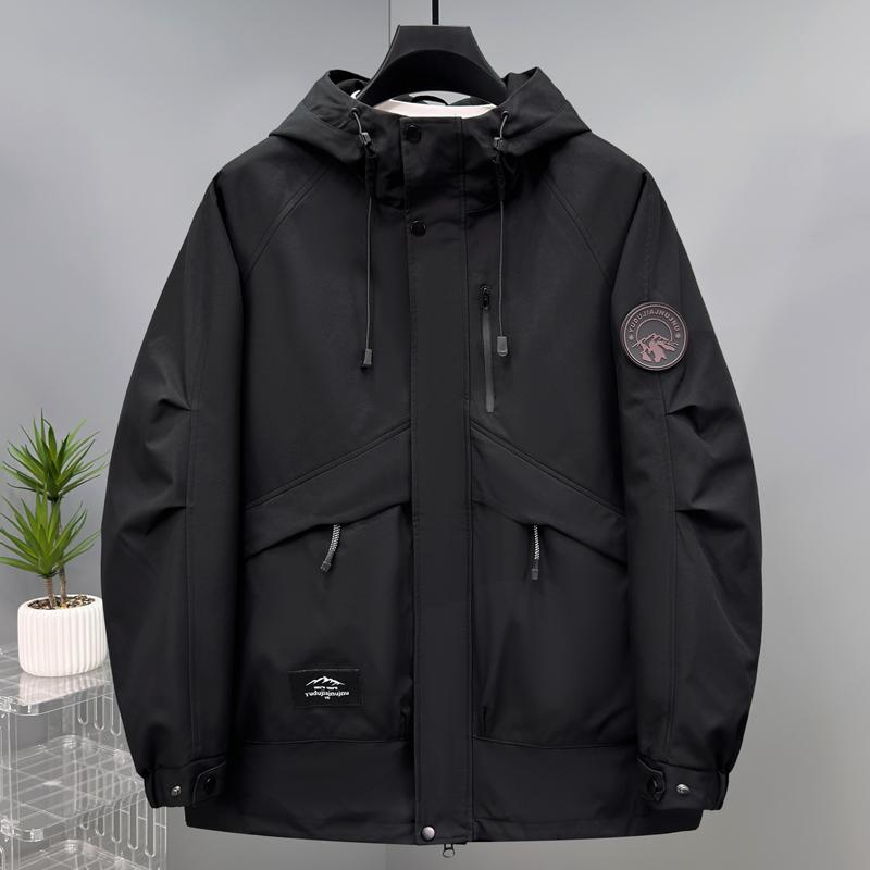 Plus Size 4XL-11XL Autumn Waterproof Trench Coat for Men Windbreaker Casual Long Sleeve Oversize Men's Jackets Hooded