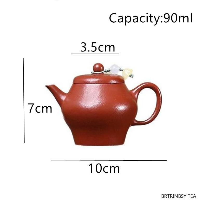 90ml Yixing Handmade Purple Clay Teapot Chinese Small Capacity Tea Pot Raw Ore Zhu Mud Kettle Household Zisha Teaware Tea Set
