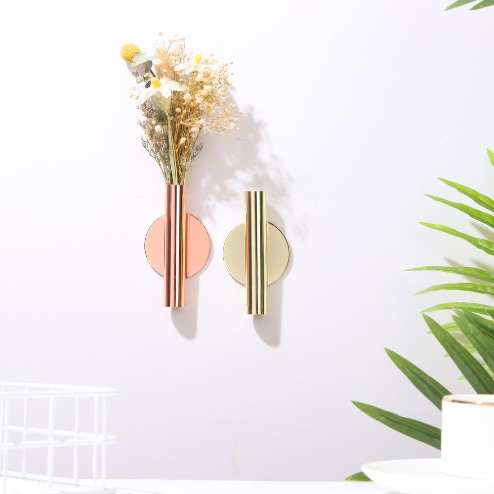 Fashion Wall Mounted Living Room Flower Vase Tube Vase Wall Flower Device Decoration Pendant
