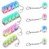 8Pcs Keyboard Fidget Toy for Adults Fidget Keyboard Clicker Toys with LED Light Keychain Stress Relief for Anxiety Decompression