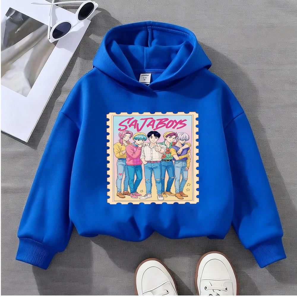 

SAVABOYS Детский свитшот с принтом мультяшного персонажа, модный повседневный пуловер для мальчиков и девочек 100