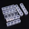 New Small 4-Grid Jewelry Transparent Pill Box DIY Craft Diamond Drawing Accessories Nail Tool Storage Box