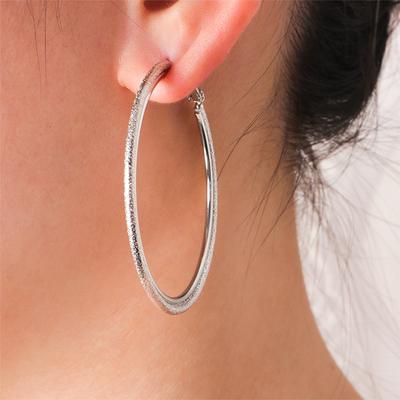 Personalized Fashionable Frosted Circle Earrings for Women High-end Round Large Earrings Simple Light Luxury Earrings