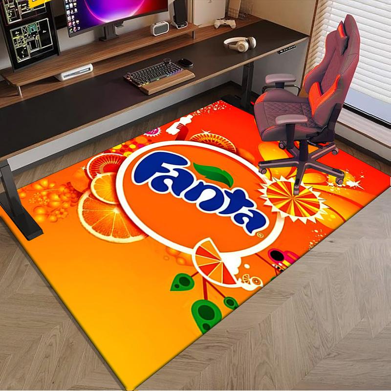 Fanta Orange Refreshment Area Rug Office rug, Chair Rug, Decor Carpet Livingroom bedroom Mat, Large Size Fan gifts Christmas gifts