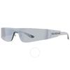 Balenciaga Silberne rechteckige Unisex-Sonnenbrille BB0041S 002 99