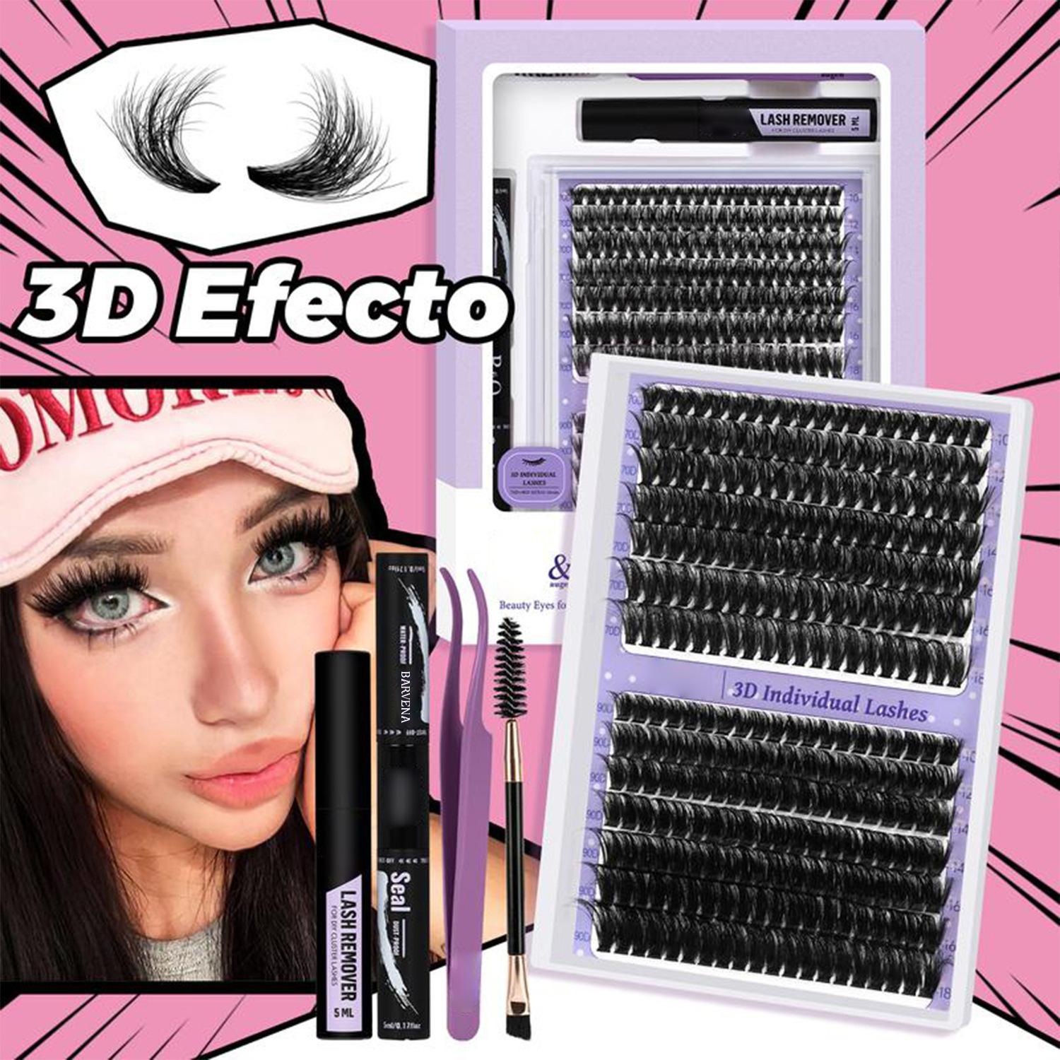 TK cross-border explosive eyelash extension set thick segmented fluffy false eyelashes three packs