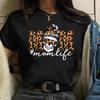 New Wholesale Leopard Print Simple Round Neck Lovely Tshirt Unisex Harajuku Graphic T Shirts Tops