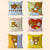 R-Rilakkuma Cute Cartoon Pillowcase Toon Gift Cushion Cover Bedroom Home Sofa Chair Seat Decor Pillow Case