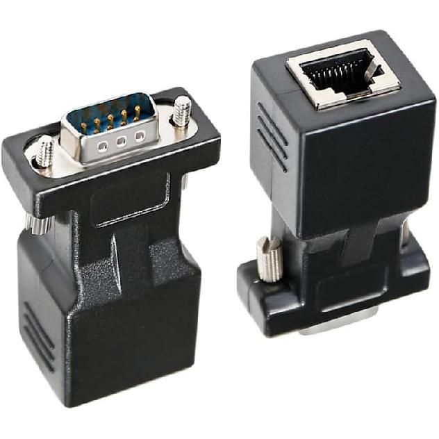 DTECH DB9 To RJ45 Serial Adapter RS232 Male To RJ-45 Female Ethernet Converter Compatible with Standard 9 Pin RS-232 Devices
