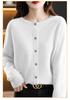 Women's Plus Size Wool Cashmere Cardigan - Cozy Autumn/Winter Knitwear Sweater