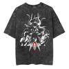 T-shirt Kurosaki Ichigo T-shirt Stampata Vintage Lavata Streetwear Uomo Unisex Abbigliamento Manica Corta Top in Cotone