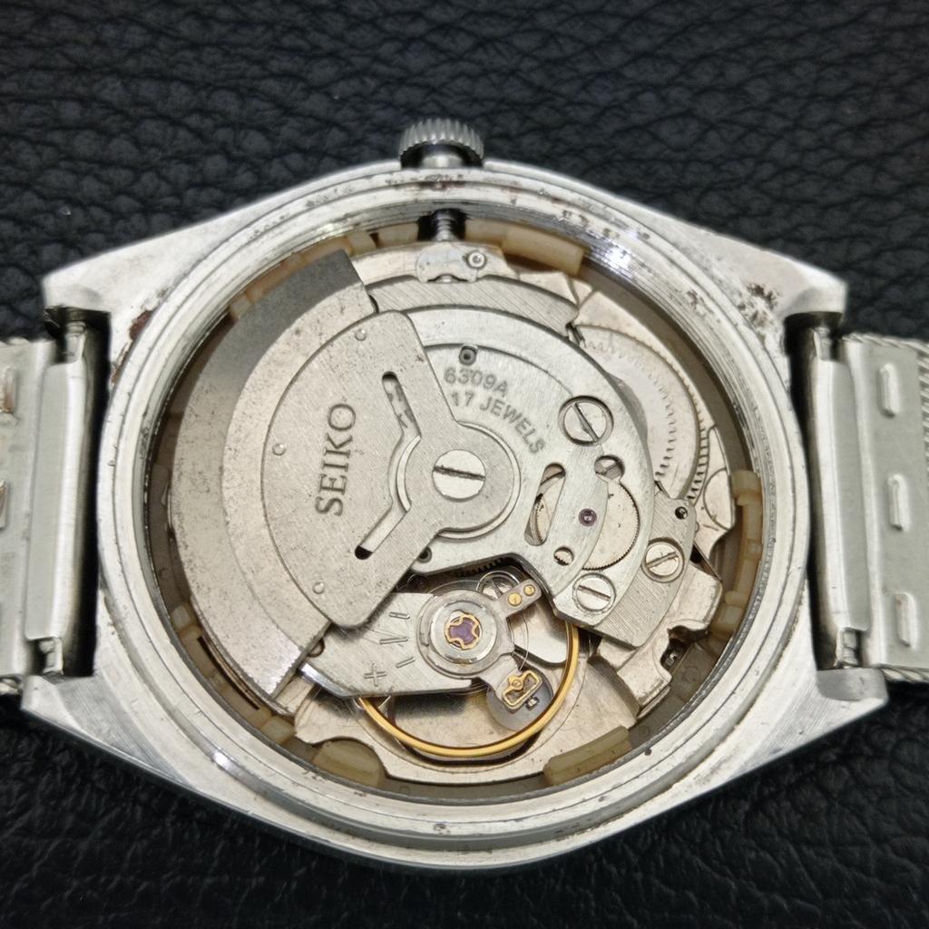 VINTAGE SEIKO 5 AUTOMATIC 6309A JAPAN MENS WHITE COLOR DIAL WATCH A705533-1