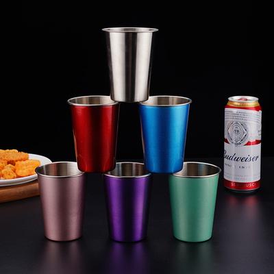 Taza de Metal de Acero Inoxidable 304 de 350/500ml Tazas para Whisky Cerveza Copa de Vino Blanco Termo para Café Tazas de Viaje Camping Taza para Beber Café Té