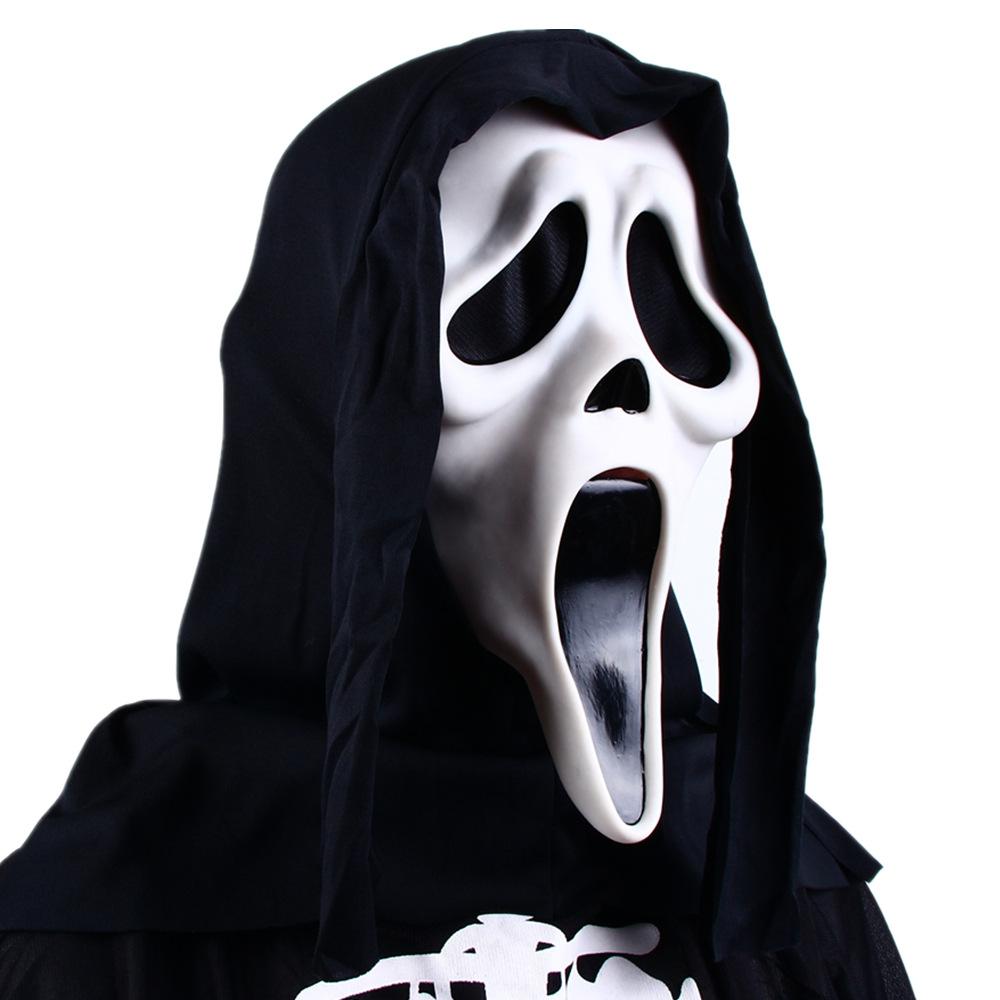 Masque de Faucheuse Squelette d'Horreur pour Halloween, Masque Fantôme Scream du Jeu de Mystère Meurtrier Dead by Daylight, Masque Fantôme Croc de Loup