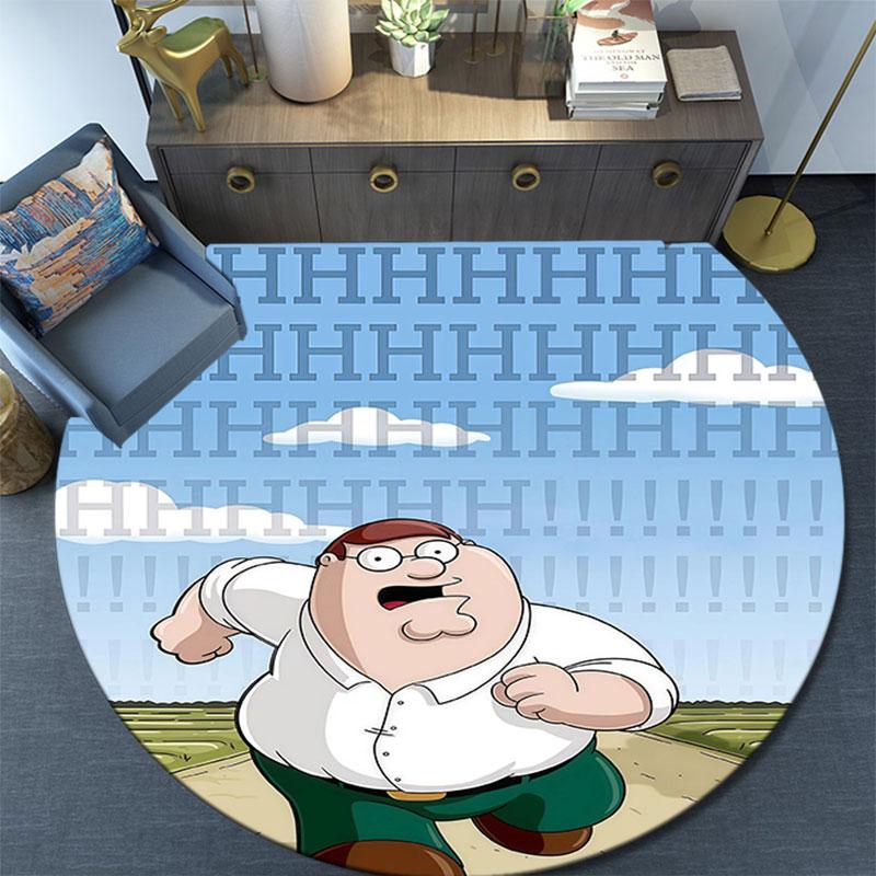 Peter Griffin Pattern Round rug,Carpet Rug for Living Room Bedroom Playroom ,Non-slip Floor Mat,Holiday Gifts and Birthday Gifts.