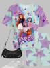 Summer Kpop Popular Cartoon Print Children Clothing Short Sleeve Shorts Set Featuring Casual Harajuku Children Clothes Girl Set