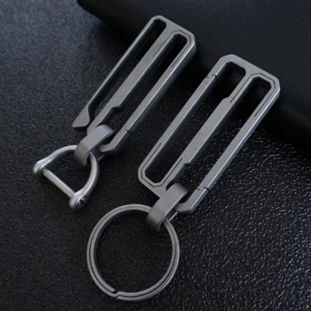 Lightweight Titanium Alloy Key Ring Quick Draw Multifunction Outdoor Belt Clip Keychain Grey Hanging Webbing Buckle