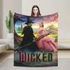 Wicked 2 Musical Movie Poster  Blankets Elphaba and Glinda Warm Plush Throw Blanket For Outdoor Flannel Bedspread Bed Cover