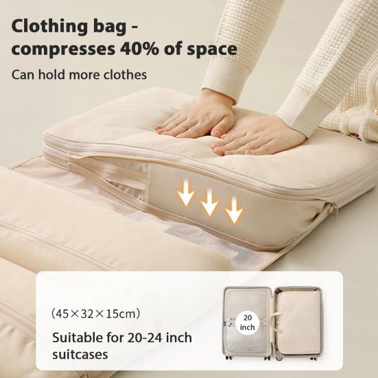 6-In-1 Compressible Storage Bag Hanging Packing Cube with Multiple Compartments Foldable Travel Organizer for Clothes Socks Underwear