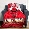 1pc Personalized Name Chicago Bulls Blanket, Gift, for Men and Women, Soft Blanket, Good for Sofa Bed Couch Travel, Lightweight Flannel Blanket
