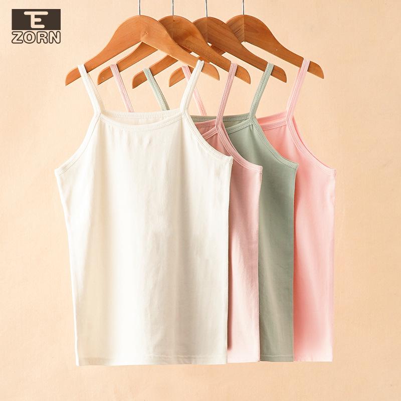 Kids' Summer Lycra Cotton Racerback Tank Top – Breathable Solid Color Base Layer for Boys & Girls